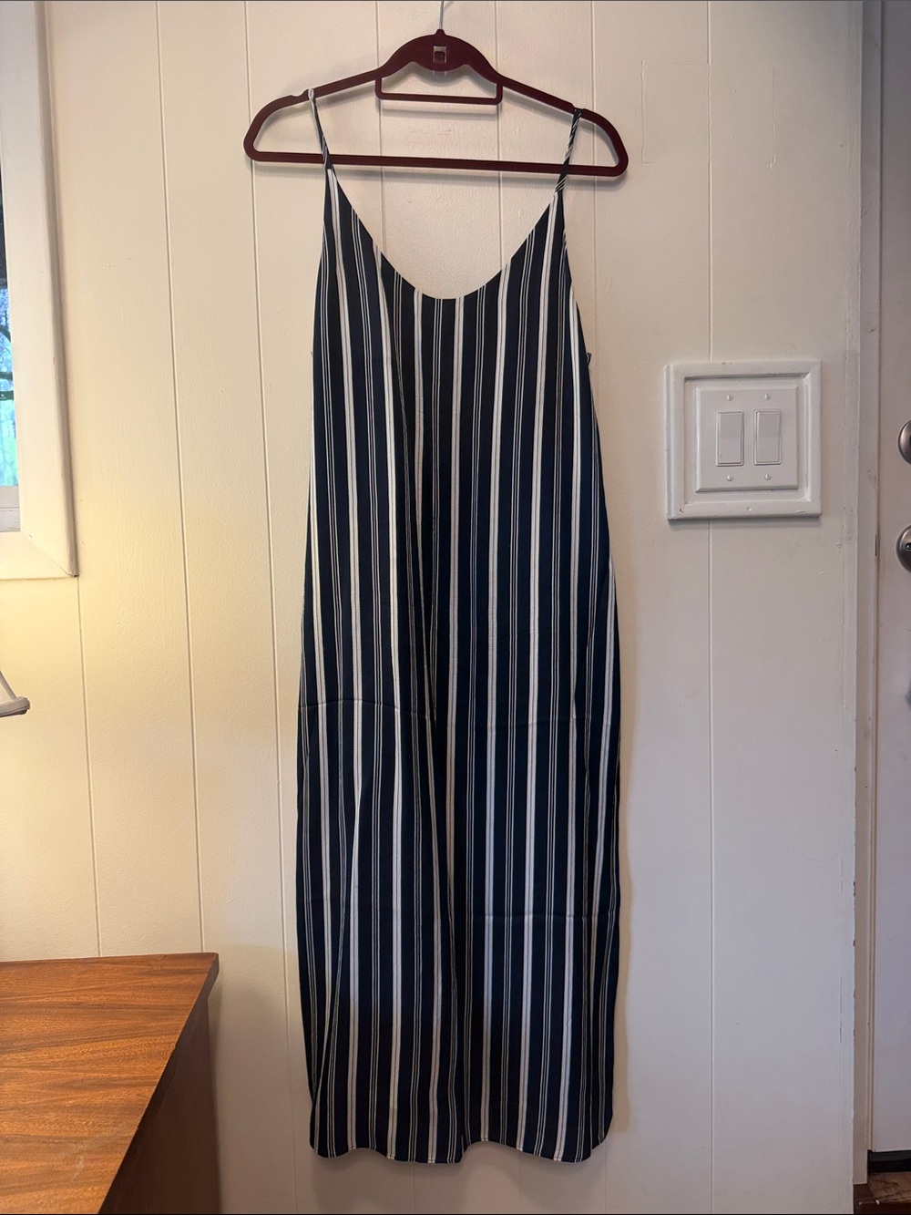 Everlane Navy and White Stripe Slip Dress